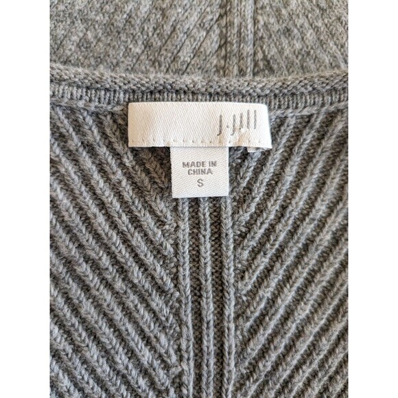 J Jill Women's Sweater Gray Small Knitted V-Neck Relaxed Tunic Pullover - Picture 11 of 12